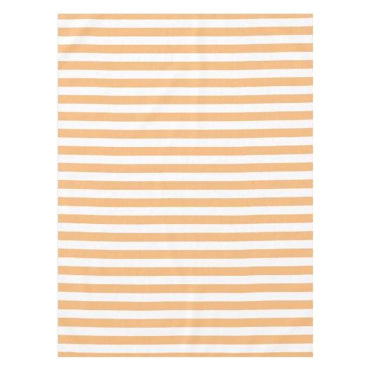 Classic White and Light Orange Stripes Tischdecke (Vorderseite)