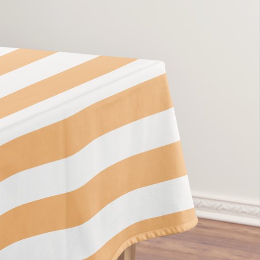 Classic White and Light Orange Stripes Tischdecke (Beispiel)