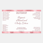 Classic White and Pink Foil Cosmetics Bottle Label Rechteckiger Aufkleber (Vorderseite)
