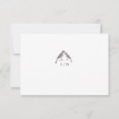 Classic White Black Floral Wedding  RSVP Card Karte (Rückseite)