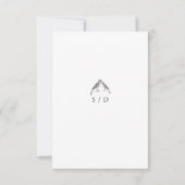 Classic White Black Floral Wedding  RSVP Karte (Rückseite)