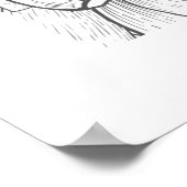 Classic White Black Floral Wedding Welcome  Poster (Ecke)