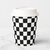Classic White Black Square Pattern Paper Cups Pappbecher (Links)