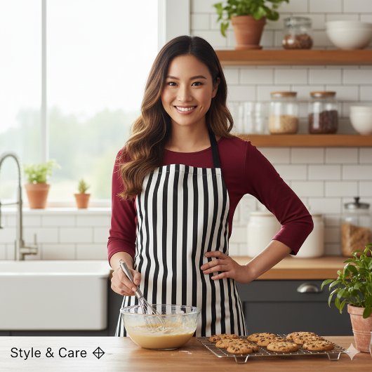 Classic White Black Stripe Pattern For Daily Cook Schürze