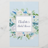 Classic White Blume Bridal Bingo Game Flyer (Hinten)