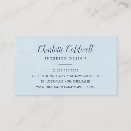 Classic White Blume Business Card Visitenkarte (Rückseite)