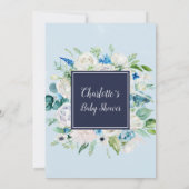 Classic White Blume Navy Es ist eine Baby-Dusche Einladung (Rückseite)