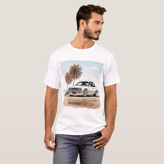 Classic White BMW M3 Tee - Timeless Beach Style (Vorne ganz)