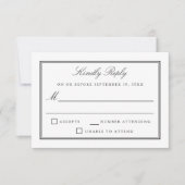 Classic White Elegant Formal Wedding RSVP Karte (Vorderseite)