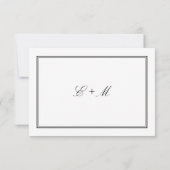 Classic White Elegant Formal Wedding RSVP Karte (Rückseite)