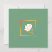 Classic White Gold Blume Eleganter grüner Hintergr Dankeskarte (Vorderseite)