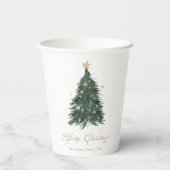 Classic White Gold Christmas Pappbecher (Rückseite)
