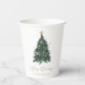 Classic White Gold Christmas Pappbecher (Vorderseite)