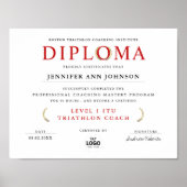 Classic White Graduate Diploma Award Digita Poster (Vorne)