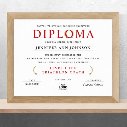 Classic White Graduate Diploma Award Digita Poster