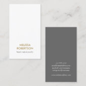 Classic White Juwelry Design Business Card Visitenkarte (Vorne/Hinten)
