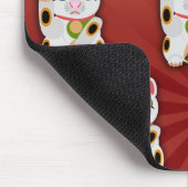 Classic White Lucky Cat Pattern Mousepad (Ecke)