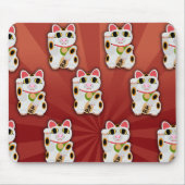 Classic White Lucky Cat Pattern Mousepad (Vorne)