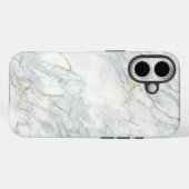 Classic White Marble & Gold Veins Case | iPhone 16 (Rückseite (Horizontal))