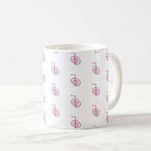 Classic White Marble Reiki Tasse mit Cho Ku Rei