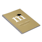 Classic White Monogram and Mortar Board Graduation Notizblock (Rechte Seite)