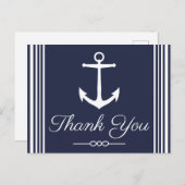 Classic White Nautical Anchor Navy Blue Vielen Dan Postkarte (Vorne/Hinten)