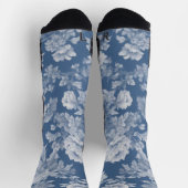 Classic White on Blue Toile Crew Socks - Fit Socken (Oben)