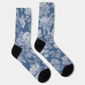 Classic White on Blue Toile Crew Socks Socken (Rechts)