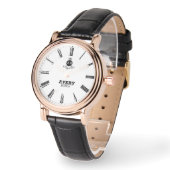 Classic White Personalized Roman Numerals Custom Armbanduhr (Winkel)