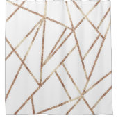 Classic White Rose Gold Geo #1 Duschvorhang (Vorderseite)
