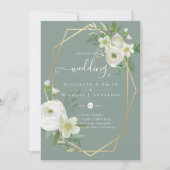 Classic White Rose Greenerity Gold Wedding (Vorderseite)