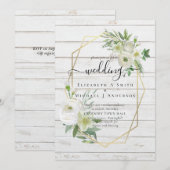 Classic White Rose Greenerity Gold Wedding (Vorne/Hinten)