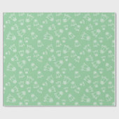 Classic White Rose Hochzeit Zeremonie Grün nahtlos Geschenkpapier (Flach)