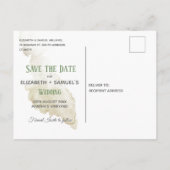 Classic White Rose Hydrangea Wood Watercolor UAWG Ankündigungspostkarte (Rückseite)