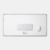 Classic White Script Monogram Schreibtischunterlage (Tastatur & Maus)