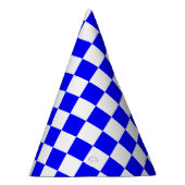 Classic White with Blue Square Pattern Partyhütchen (Rechts)
