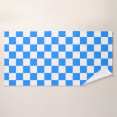 Classic White with Blue Square Pattern Style Badehandtuch (Badehandtuch)