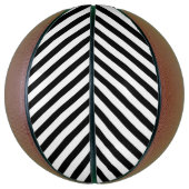 Classic White with Bold Black Stripe Pattern Basketball (Vertikal)