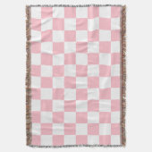 Classic White with Light Pink Square Style Decke (Vorderseite Vertikal)