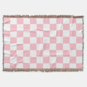 Classic White with Light Pink Square Style Decke (Vorderseite)