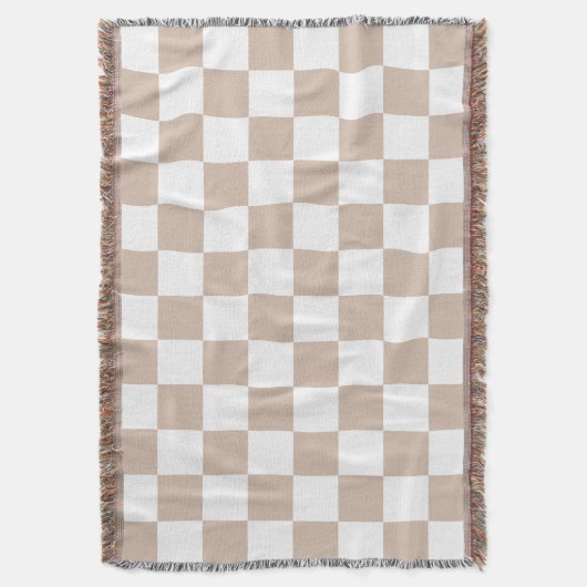 Classic White with Soft cashmere Square Style Decke (Vorderseite Vertikal)