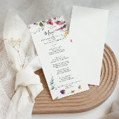 Classic Wild Colorful Floral Dinner Menükarte