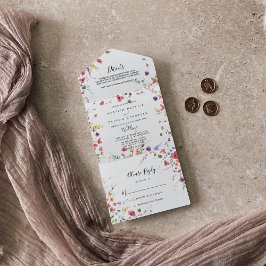 Classic Wild Colorful Floral Wedding All In One Einladung