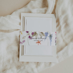 Classic Wild Colorful Floral Wedding Einladungsbanderole