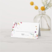 Classic Wild Colorful Floral Wedding Platzkarte (Vorderseite)