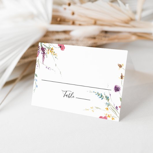 Classic Wild Colorful Floral Wedding Platzkarte