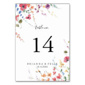 Classic Wild Colorful Floral Wedding Tischnummer (Vorderseite)