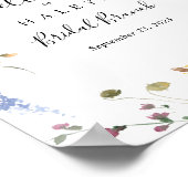 Classic Wild Floral Bridal Brunch Begrüßungszeiche Poster (Ecke)