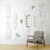 Classic Wildblume & Butterfly 16 . Geburtstag Part Wandteppich (Beispiel (Horizontal))