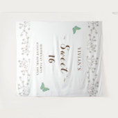 Classic Wildblume & Butterfly 16 . Geburtstag Part Wandteppich (Vorderseite (Horizontal))